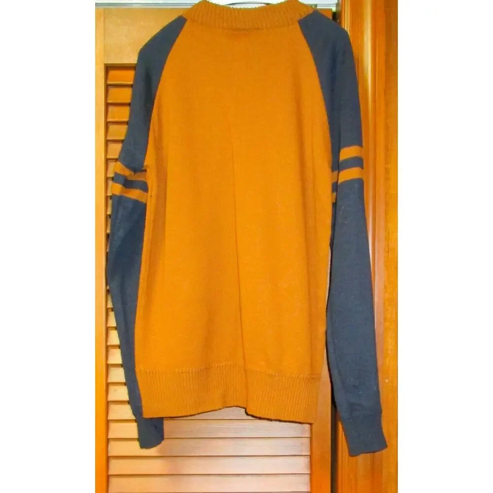 Street Rules Quarter Zip Sweater Boy's Size 10/12 Orange Navy Raglan Pullover